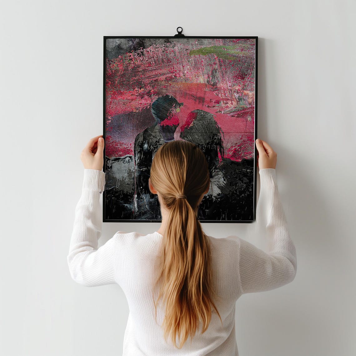 Unique Personalized Couples Portrait Custom Maximalist Graffiti Print - Image 2