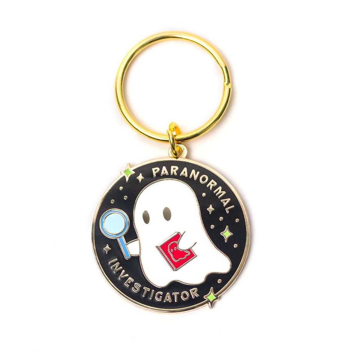 Paranormal Investigator Ghost Enamel Charm Keyring