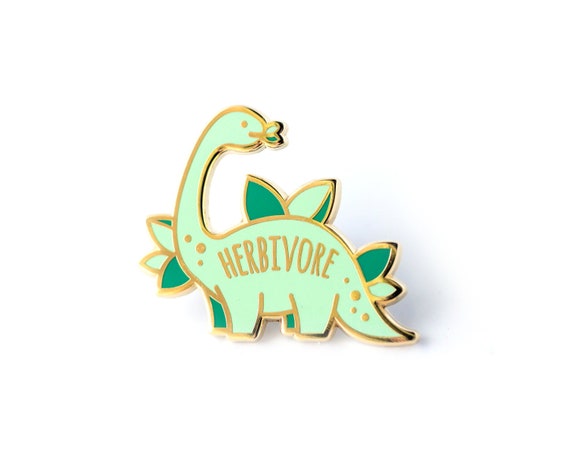 Herbivore Hard Enamel Pin Brontosaurus Dinosaur Cute Lapel Pin Gift