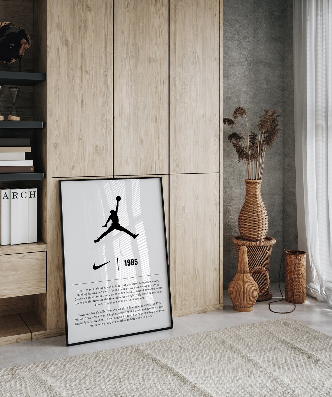 Michael Jordan 1985 Jumpman Nike Story Minimalist Sport Wall Art