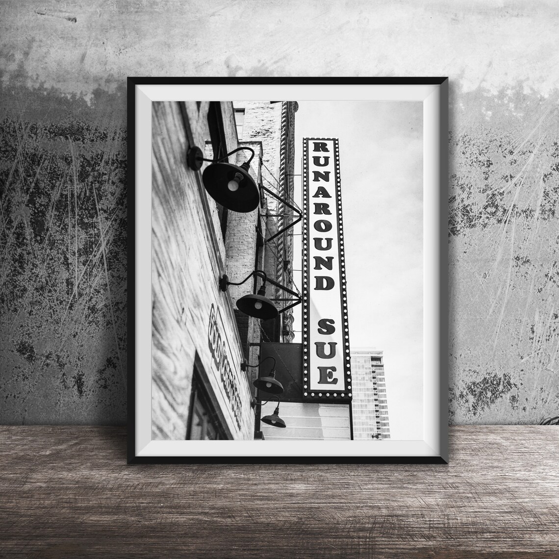 Runaround Sue Tall Vertical Red Sign Rock Roll Photography Poster - Image 2