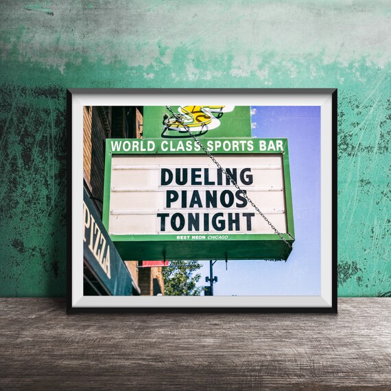 Dueling Pianos Tonight World Class Sports Bar Marquee Sign Poster