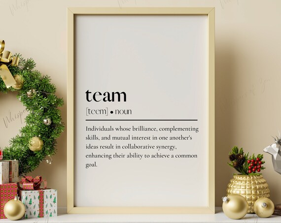 Team Definition Wall Art Poster Home Print Minimalist