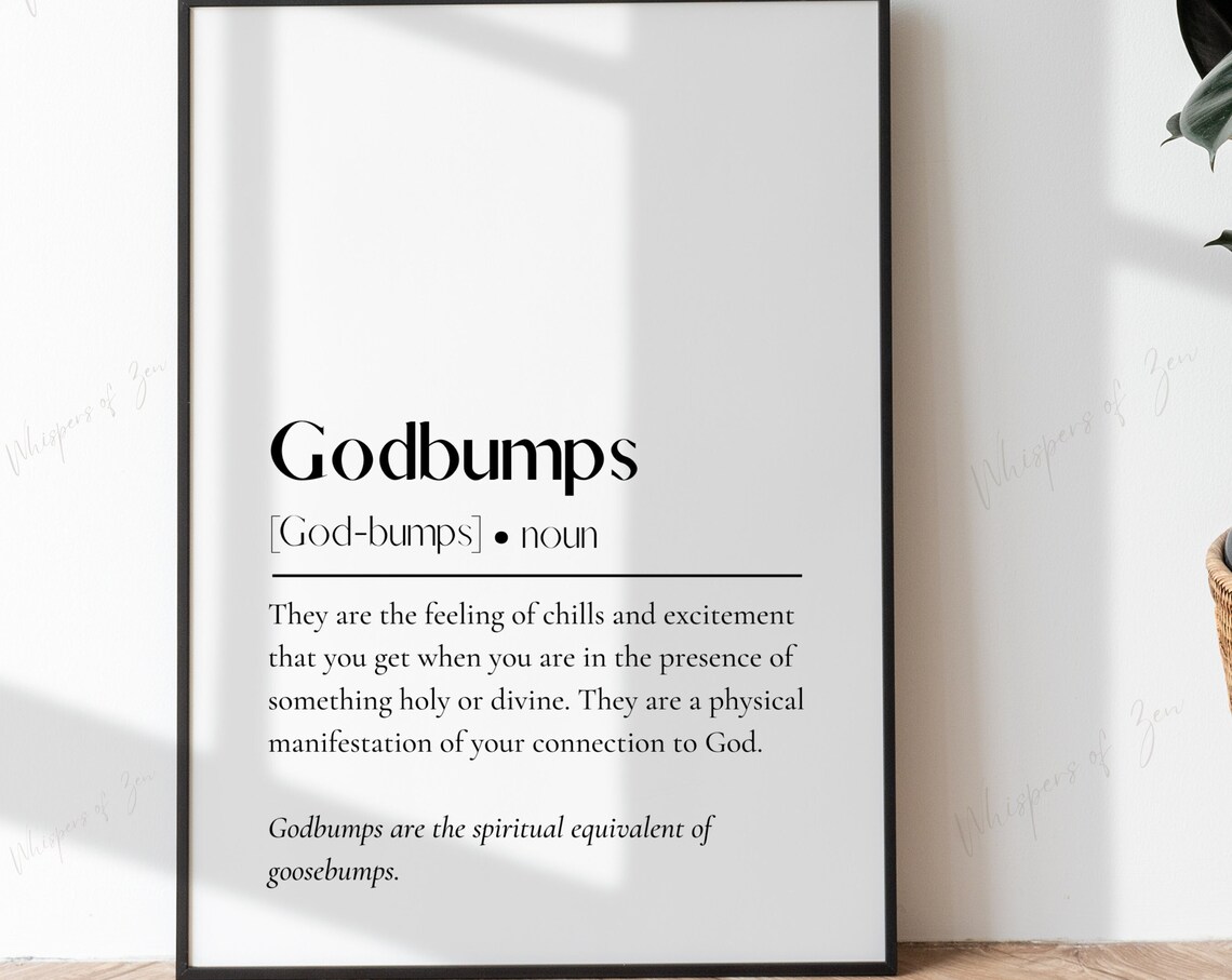 Godbumps Wall Art Poster Inspirational Quotes Positive Affirmations Definition Print Present