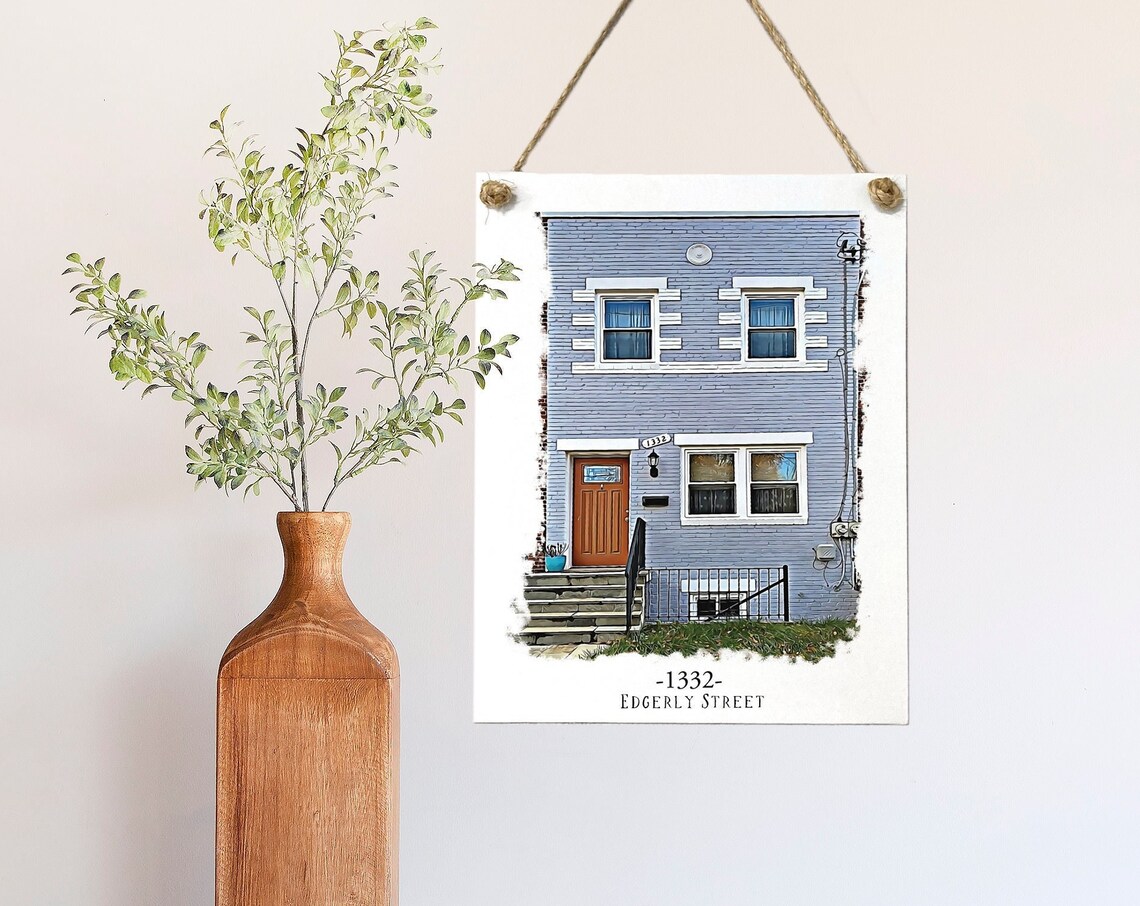 House Portrait, Oil Effect, First Home Gift Print