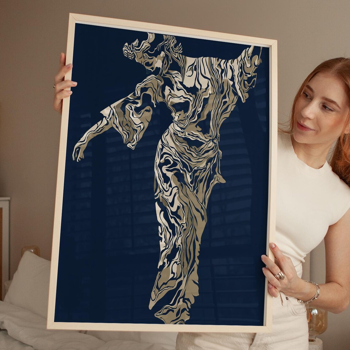 Abstract Dancing Woman Line Art, Minimalist Art Print