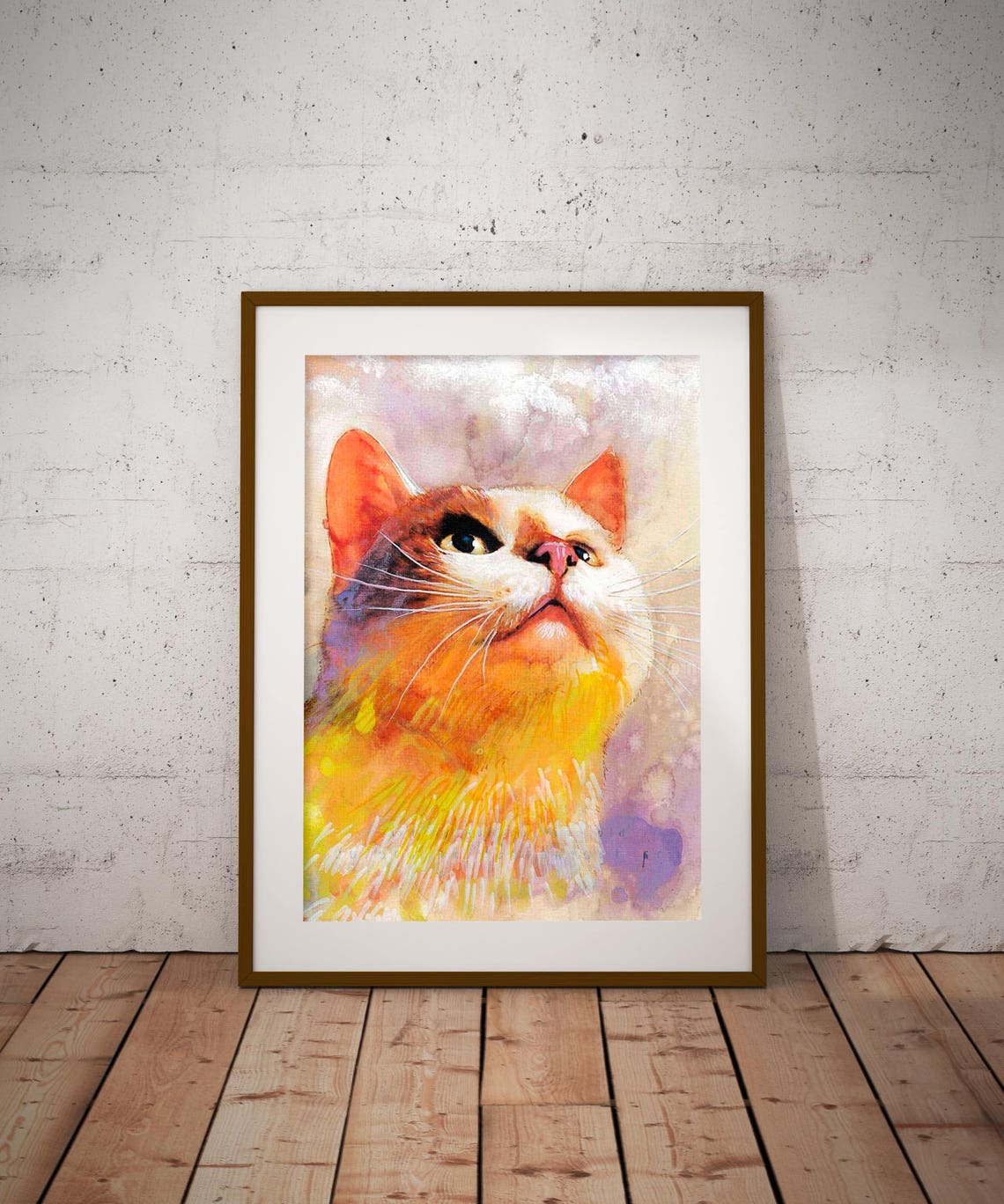 Cat Print Cat Poster Nursery Print Art Print Drawing Watercolor Poster Kids Room Girl Boy Playroom Decor Baby Room Animal Print Art