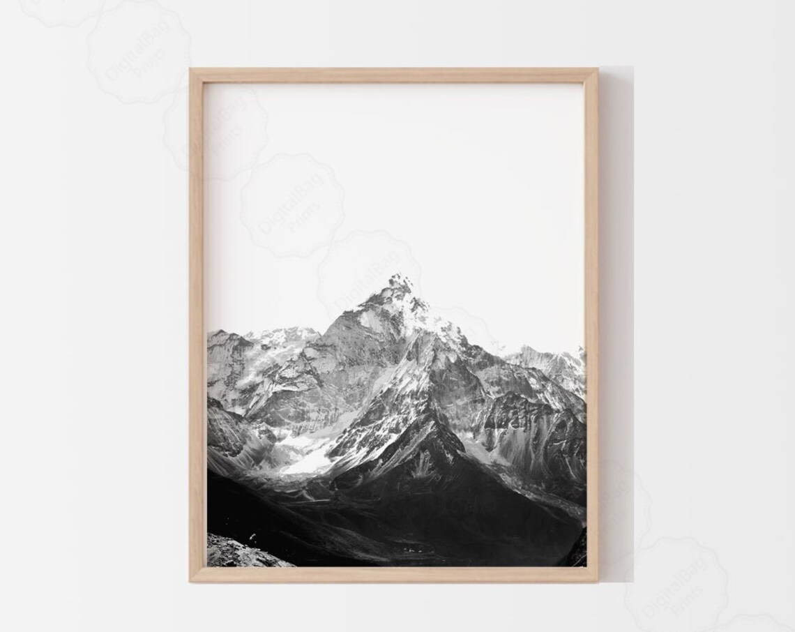 Mountain Poster, Minimalist Nature Wall Art Print