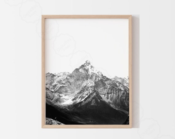 Mountain Poster, Minimalist Nature Wall Art Print