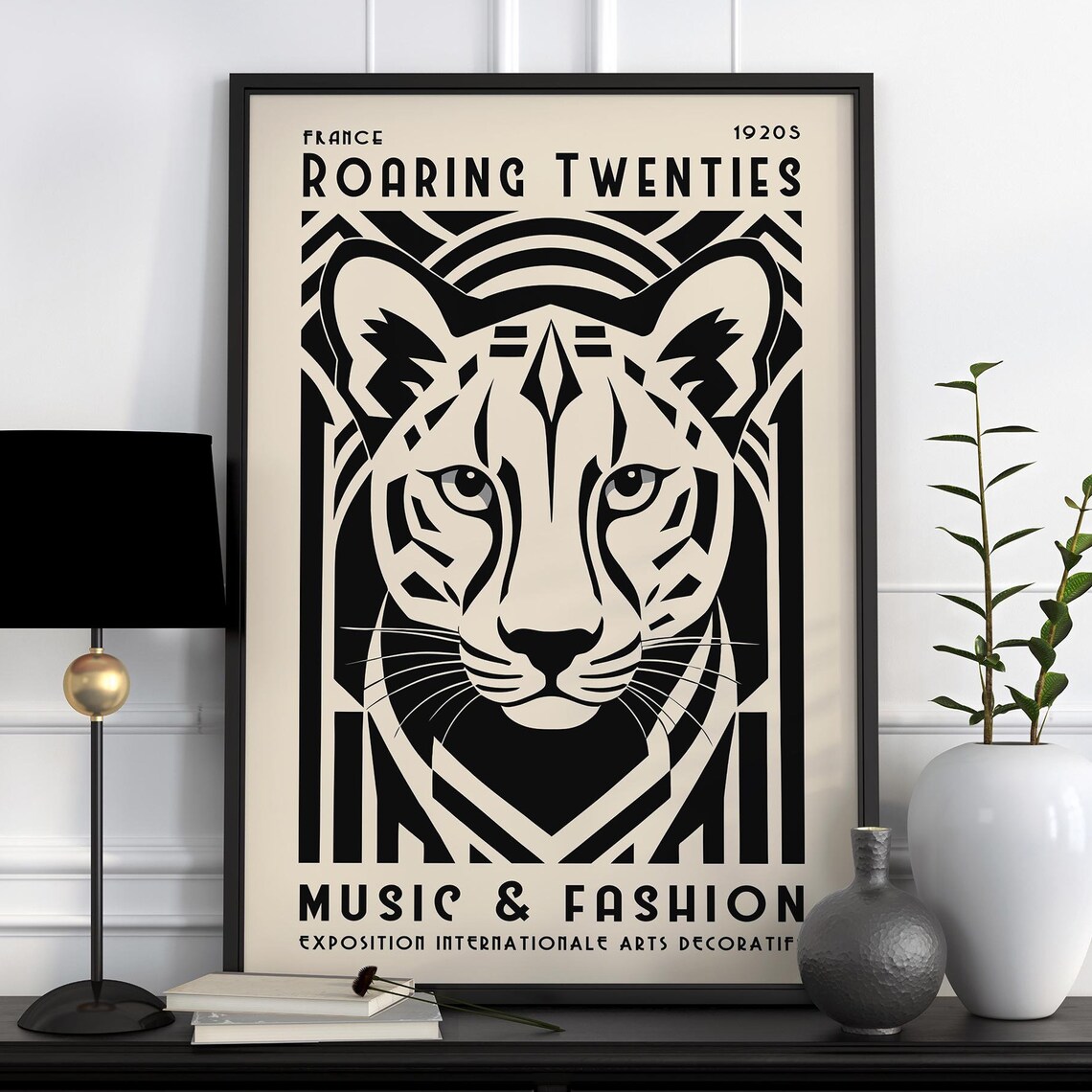 Art Deco Roaring Twenties Tiger Music And Fashion Exhibition Poster - Image 6