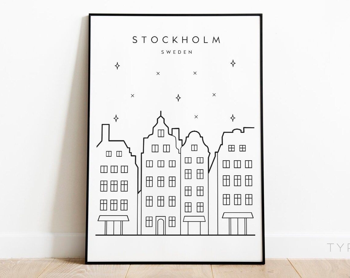 Stockholm Travel Poster, Swedish Scandi Minimalist Art Print - Image 2