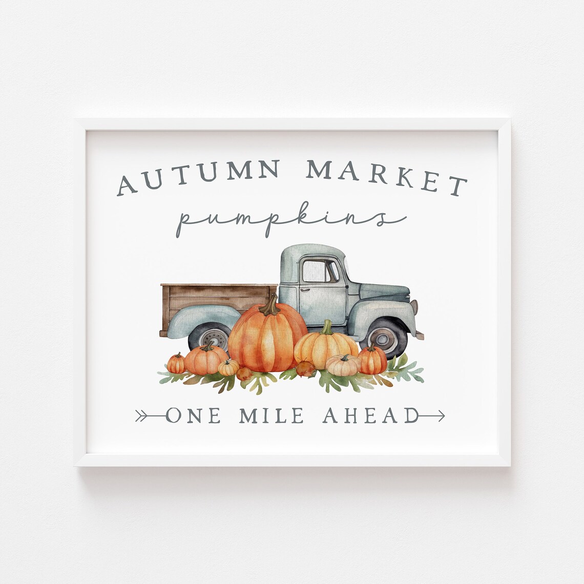 Autumn Market Pumpkins Art Print, Nostalgic Fall Truck - Image 2