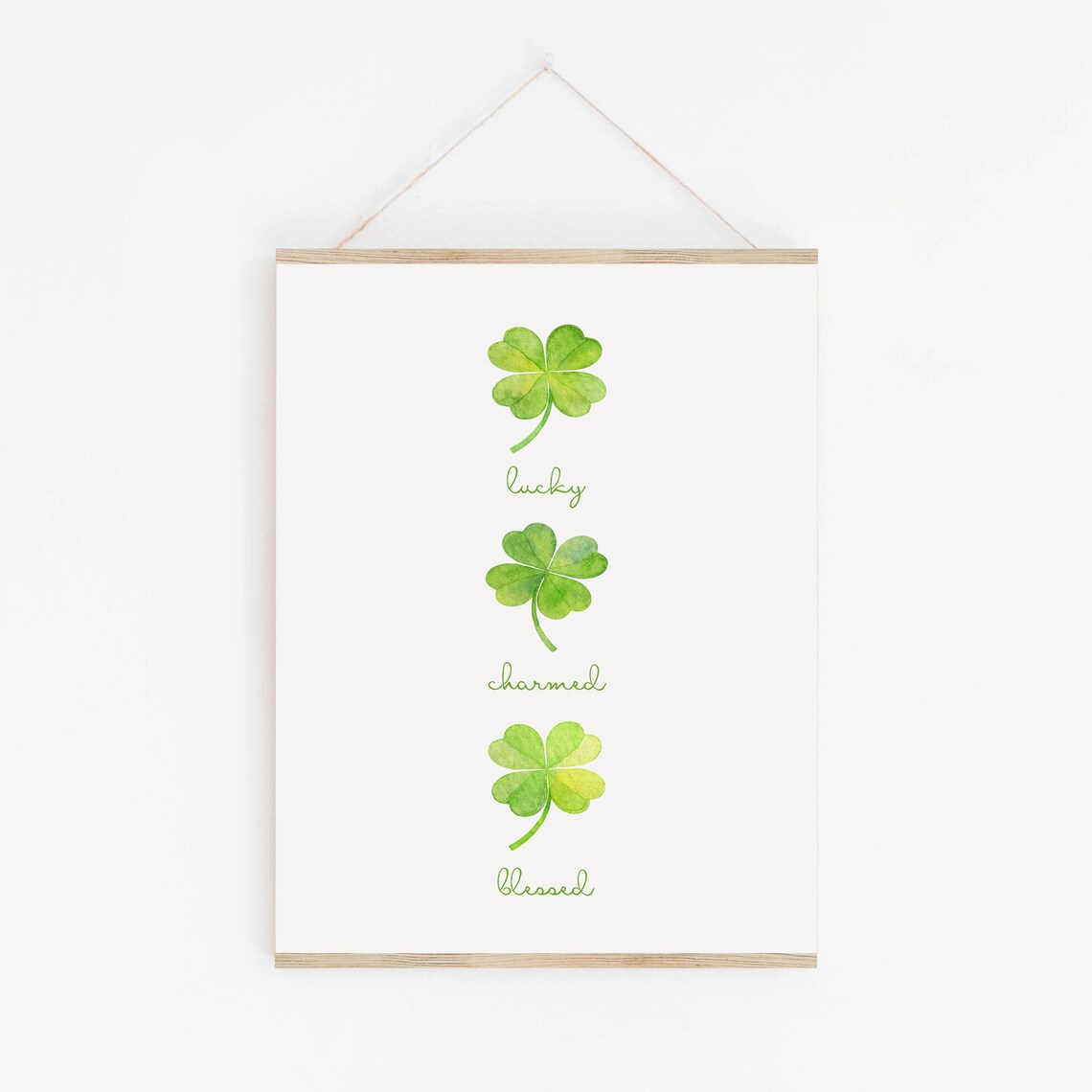 St Patricks Day Four Leaf Clover Art Print - Image 2