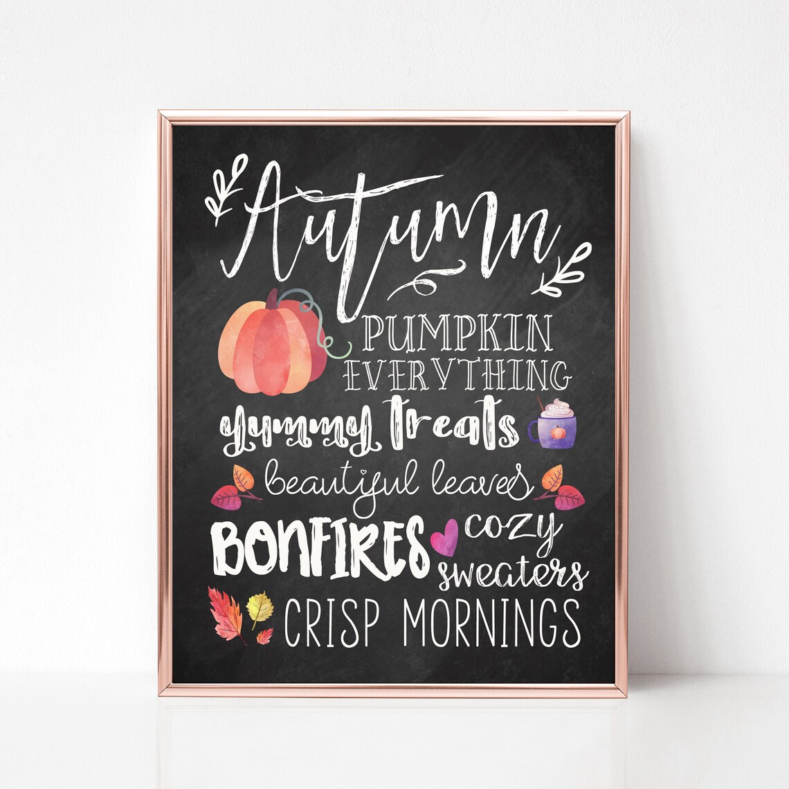 Instant Autumn Favorites Chalkboard Sign Art Print - Image 5