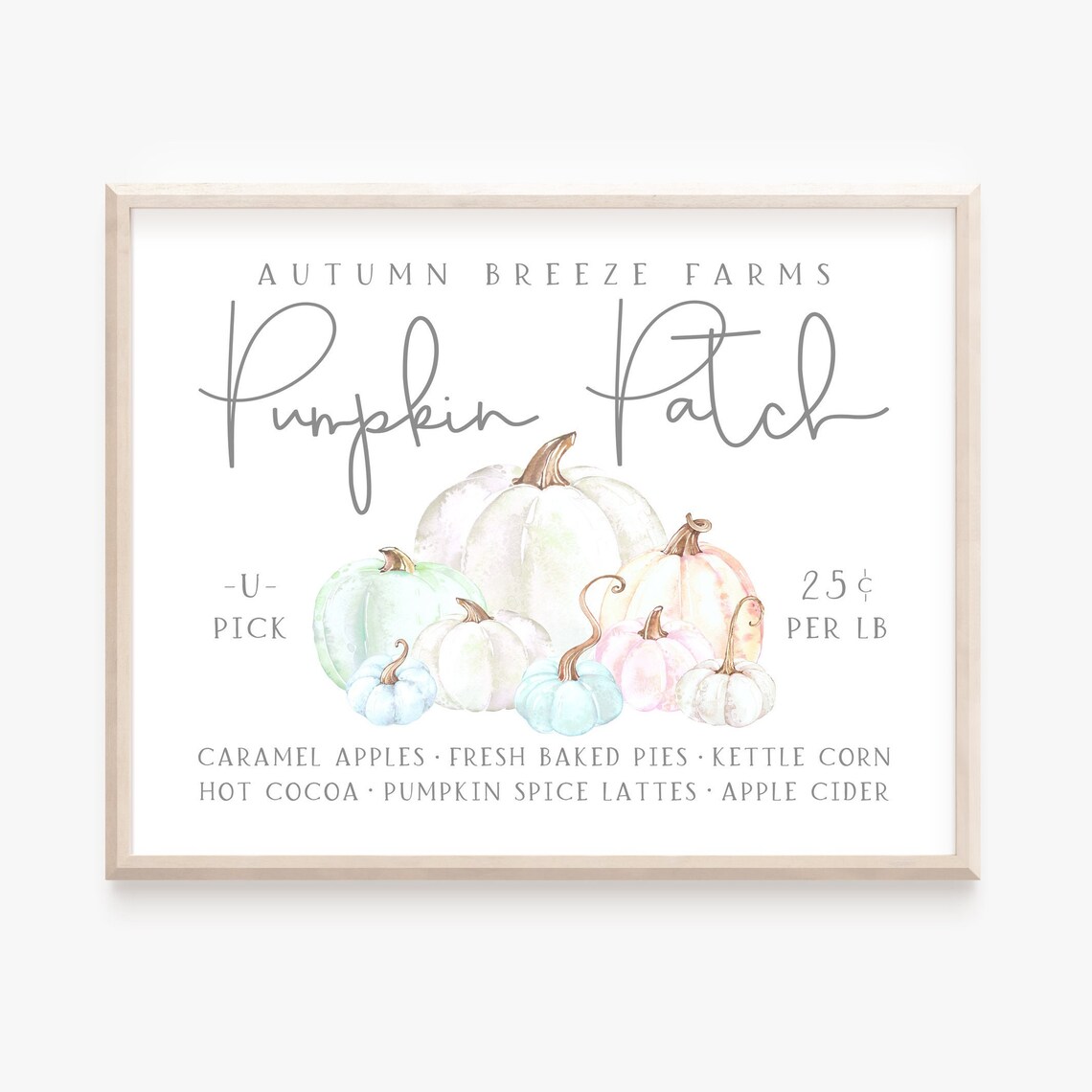 Instant Pumpkin Patch Sign, Pastel Autumn Wall Art - Image 2