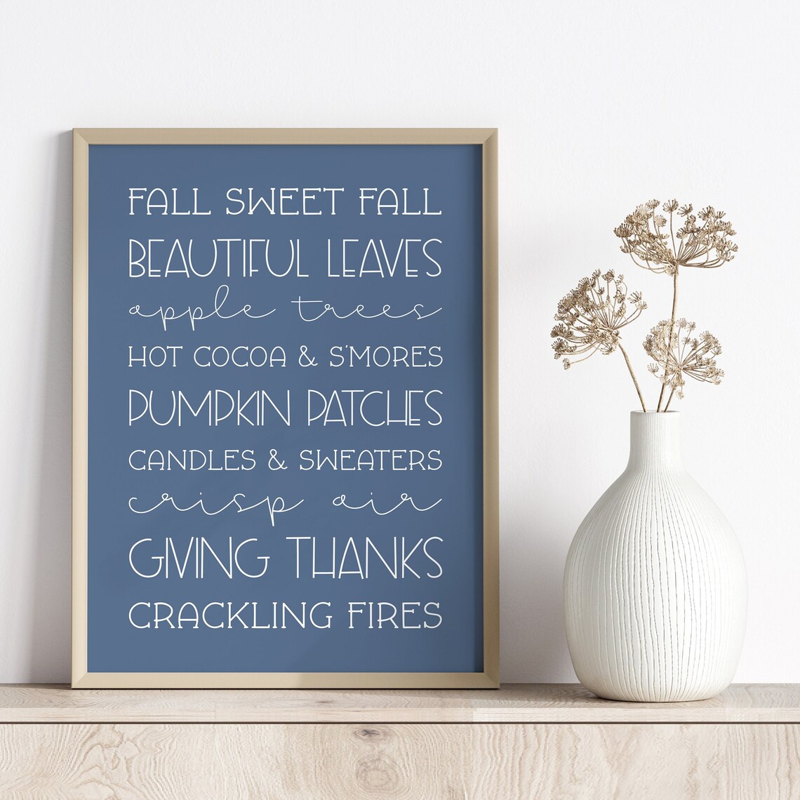 Fall Sweet Fall Autumn Typography Art Print