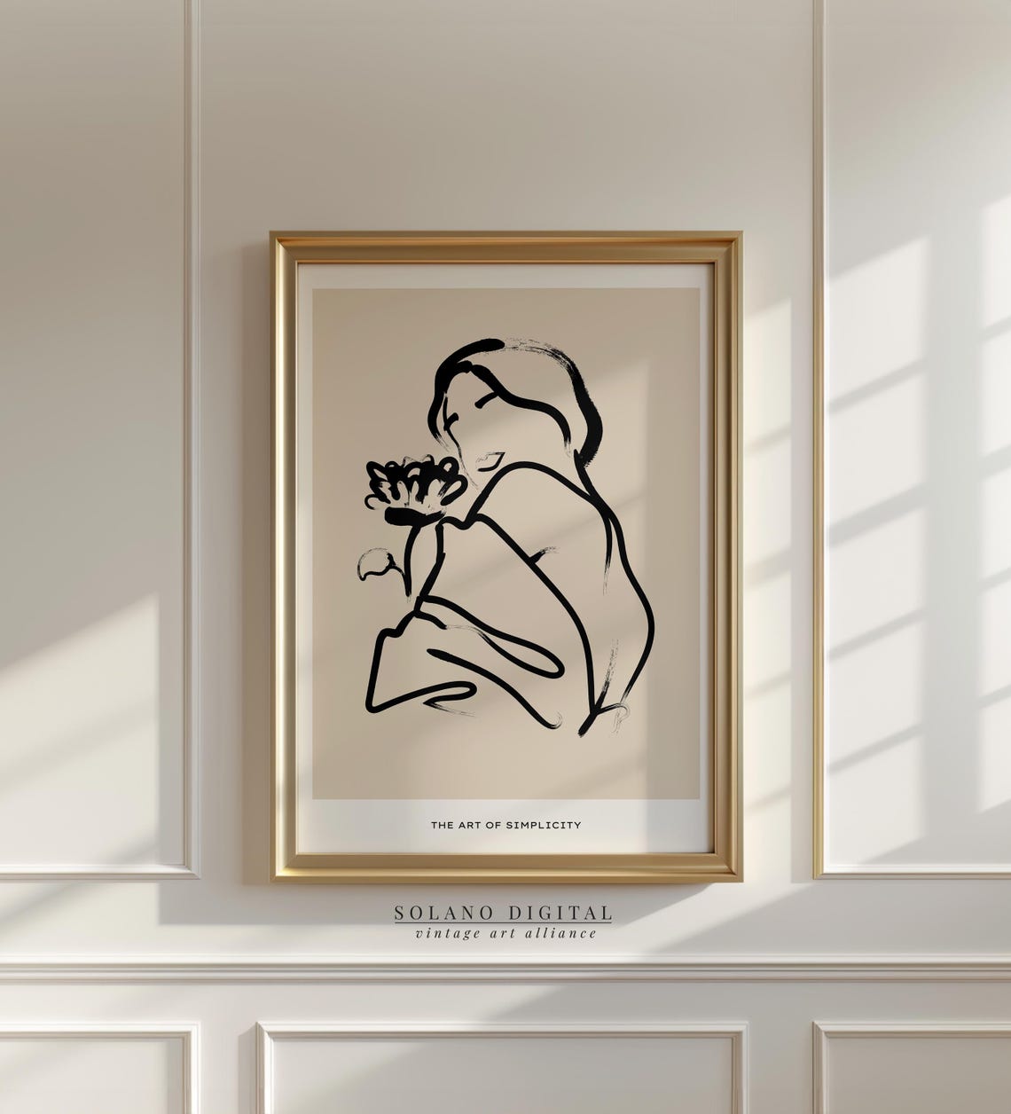 Minimalist Woman Line Art Print Abstract Female Figure Poster Neutral Boho Wall Scandinavian