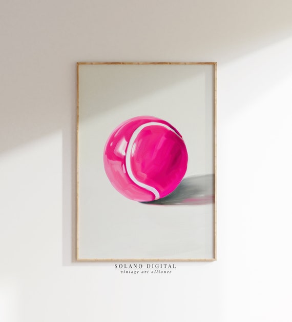 Tennis Ball Girl Maximalist Preppy Room Art Print