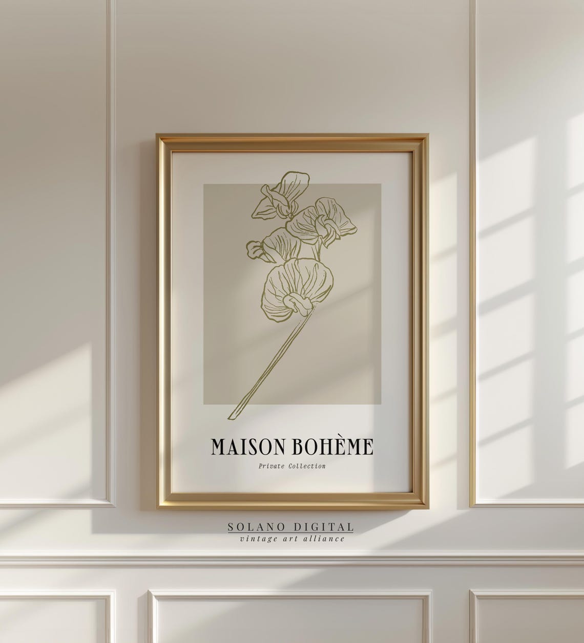 Maison Boheme Floral Line Art Vintage Botanical Gallery Poster