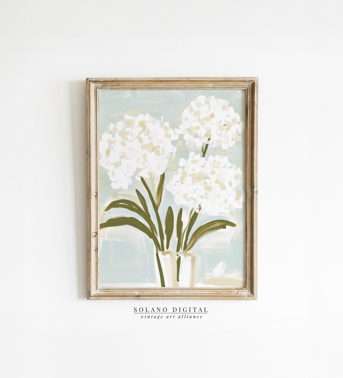 Modern Southern Floral Hydrangea Botanical Art Print