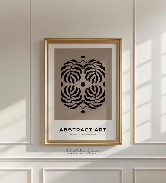 Modern Botanical Abstract Print Minimalist Leaf Pattern Wall Art Artwork Contemporary Poster