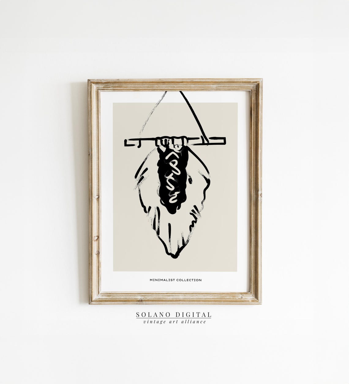 Macrame Wall Hanging Ink Line Sketch Boho Minimalist Art Poster
