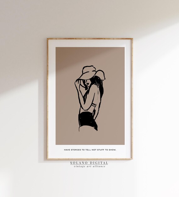 Minimalist Summer Woman Art Inspirational Quote Wall Decor Modern Travel Illustration