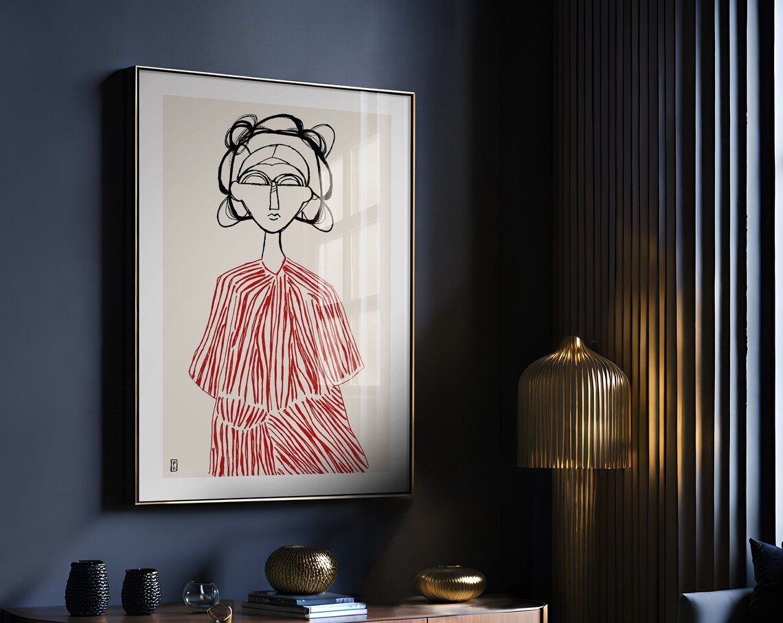 Figure Drawing Sketch Illustration, Abstract Art Print