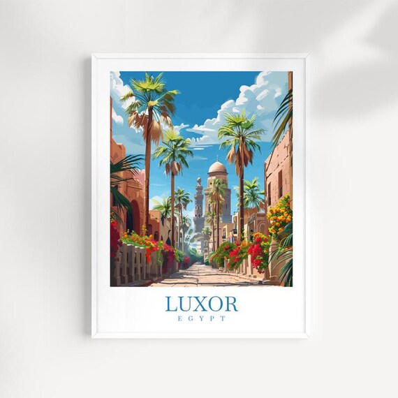 Luxor Travel Print Egypt Wall Art Luxor Wall Hanging Home Dcor Luxor Gift Art Lovers Luxor Art Lover Gift Luxor
