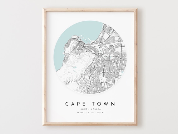 Cape Town Map Print City Street Art Poster