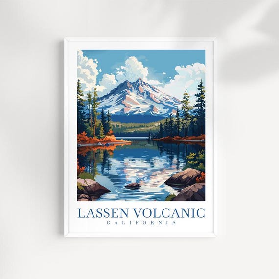 Lassen Volcanic Print Volcano Landscape Art