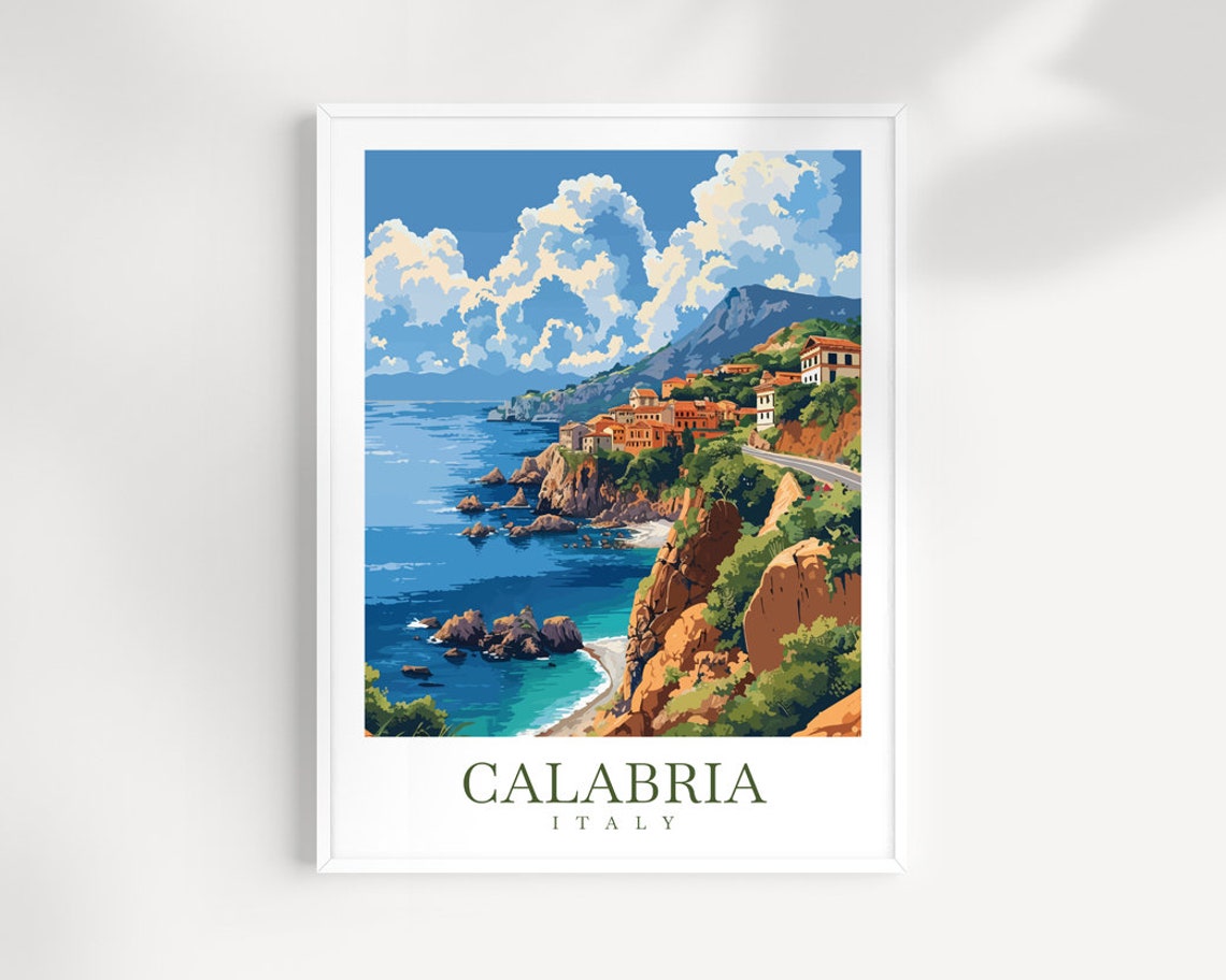 Calabria Travel Print Wall Art Calabria Italy Wall Hanging Home Decor Calabria Gift Art Lovers Wall Art Print Calabria Italy Art Gift