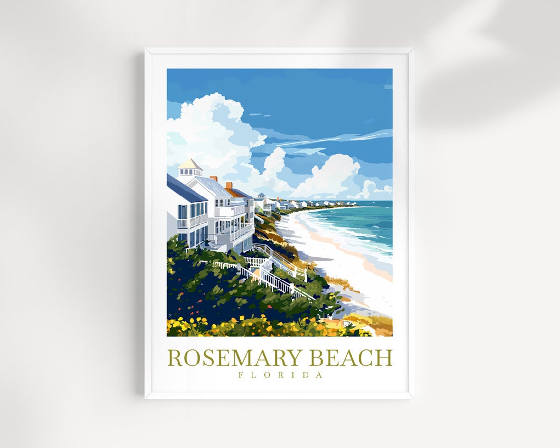 Rosemary Beach Florida Beach House Ocean Dune Walkway Travel Poster