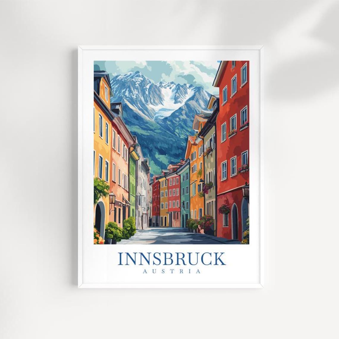 Innsbruck Austria Travel Print Colorful Cityscape Wall Art