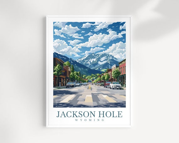 Jackson Hole Travel Print Wall Art Jackson Hole Wall Hanging Home Dcor Jackson Hole Gift Art Lovers Ski Art Lover Gift Wyoming Print