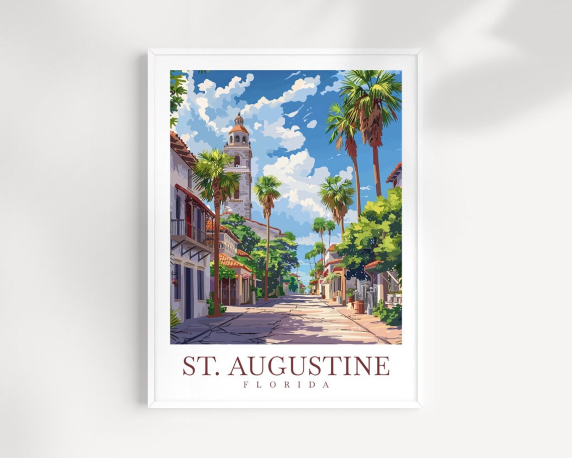 St Augustine Travel Poster, Florida Wall Art