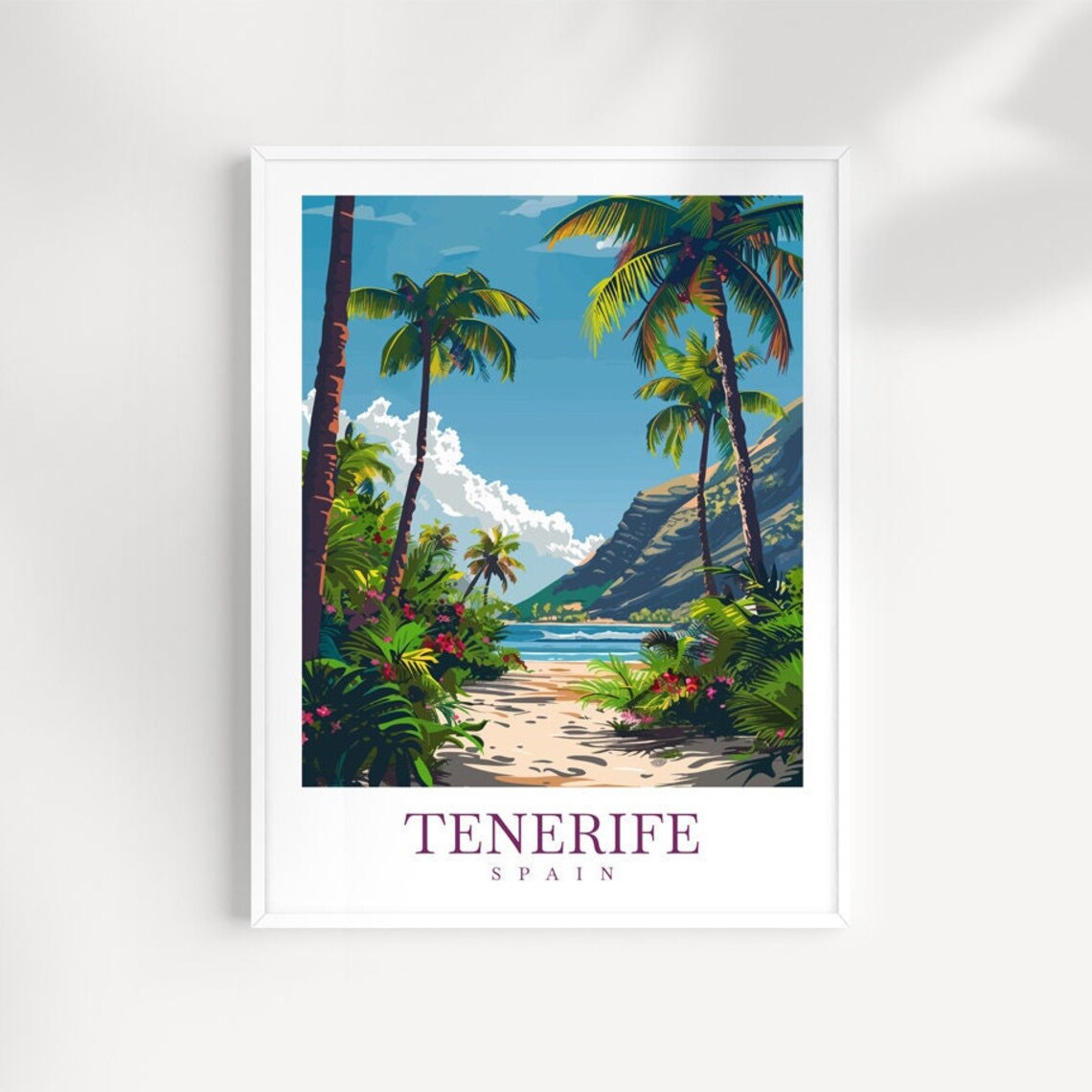 Tenerife Travel Poster, Spain Place Print