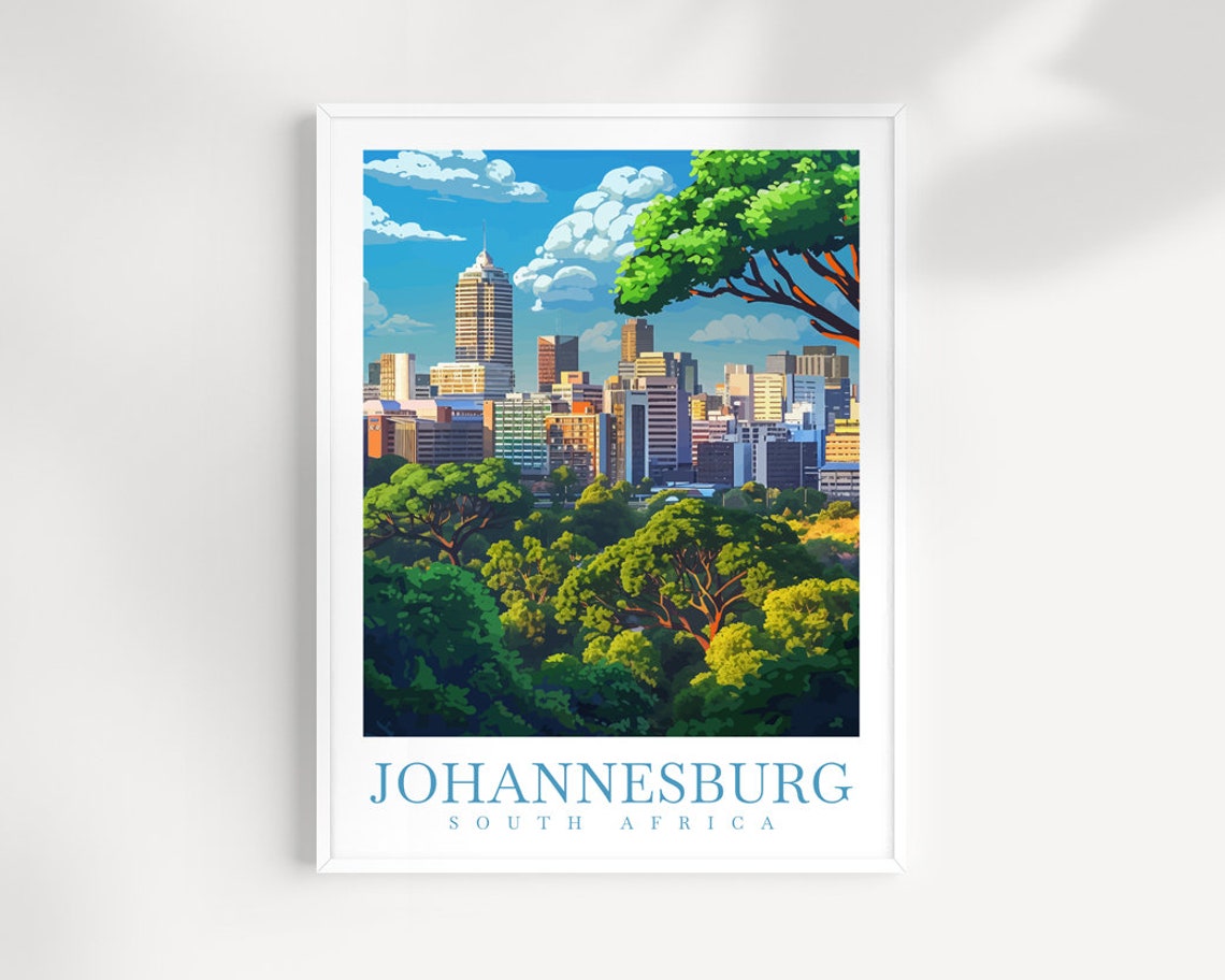 Johannesburg Travel Print Wall Art South Africa Wall Hanging Johannesburg Home Dcor Gift Art Lovers Johannesburg Art Print Johannesburg Art