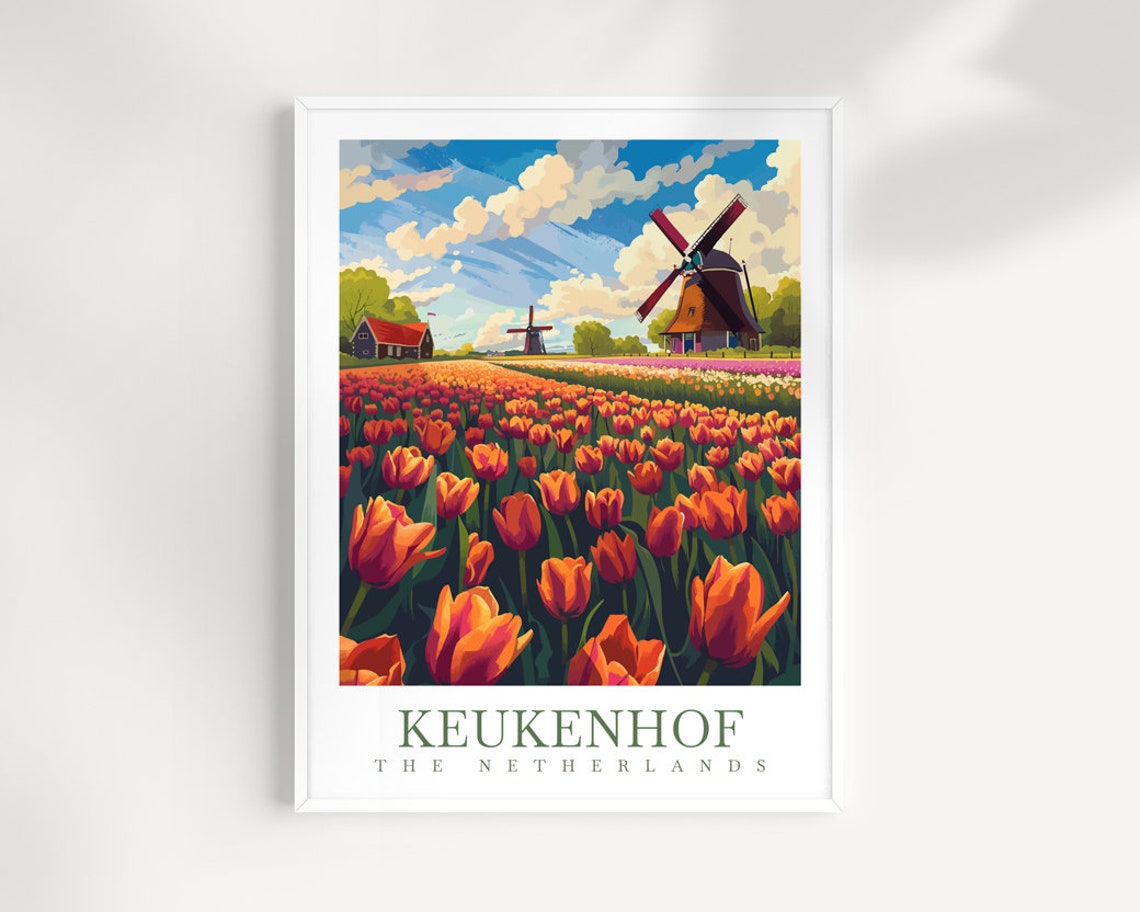 Keukenhof Travel Print Wall Art Keukenhof Gardens Wall Hanging Home Dcor Keukenhof Gardens Gift Art Lovers Netherlands Art Lover