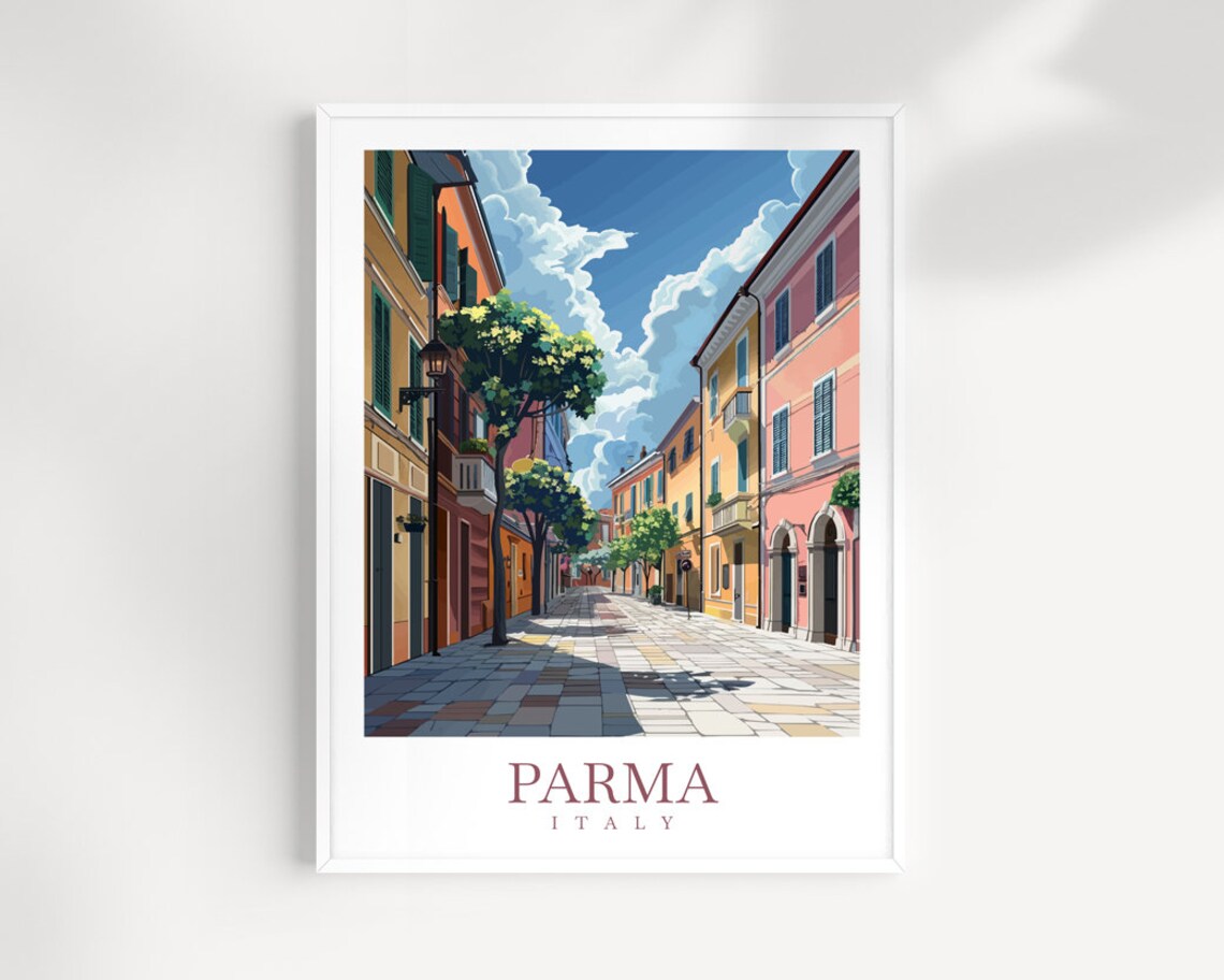 Parma Italy Historic Colorful Street Sunny Day Travel Wall Art