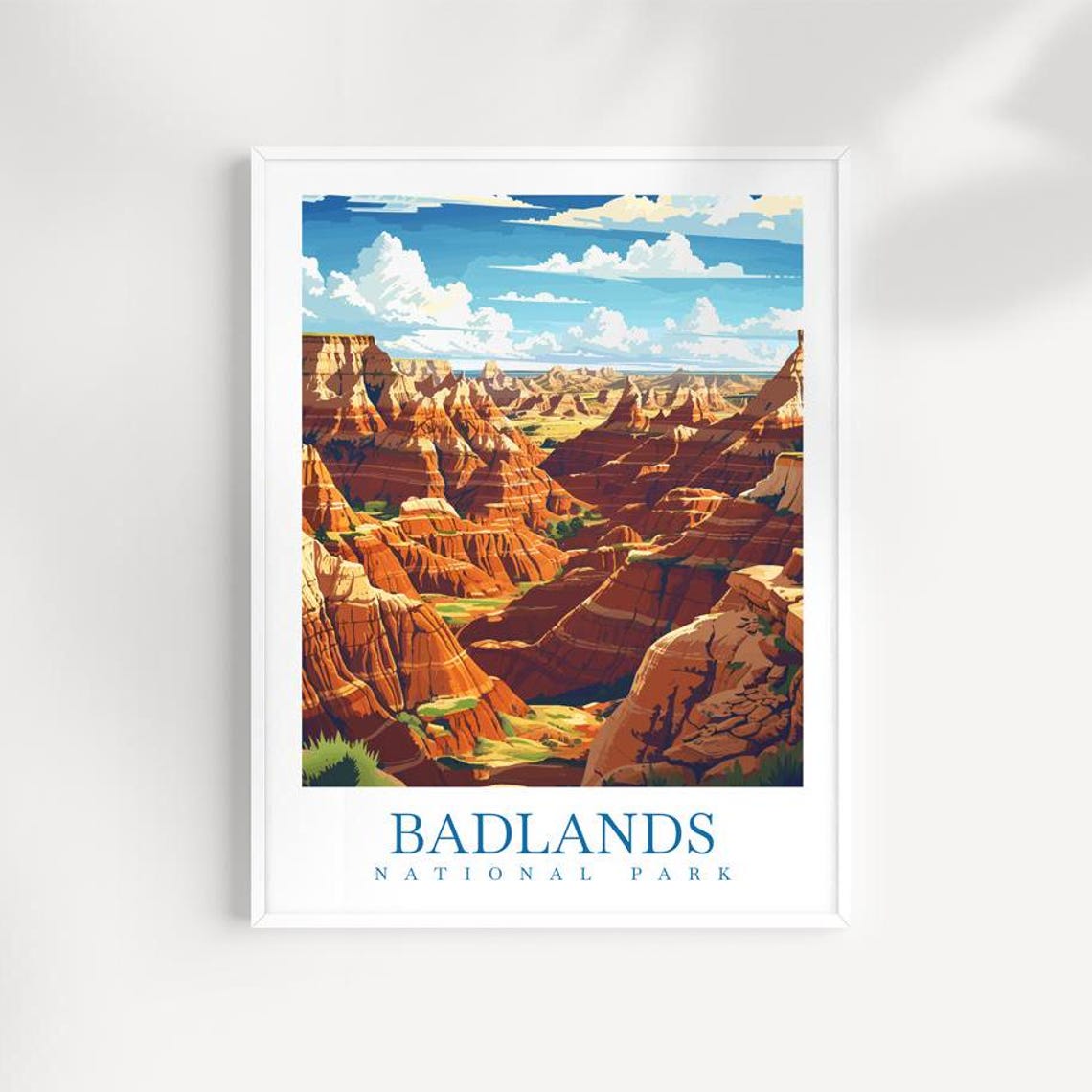 Badlands National Park Rugged Red Rock Canyon Scenery Poster