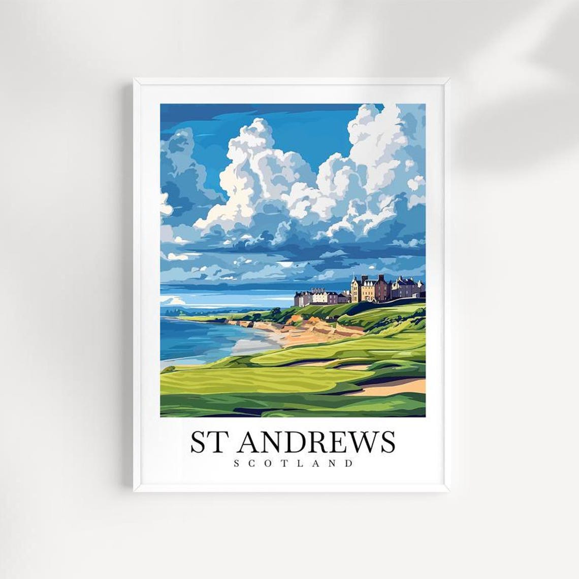 St Andrews Scotland Golf Links Seaside Town Cloudy Sky Poster