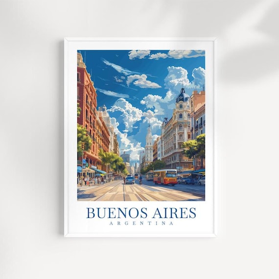 Buenos Aires Argentina Travel Art Print Cityscape Poster