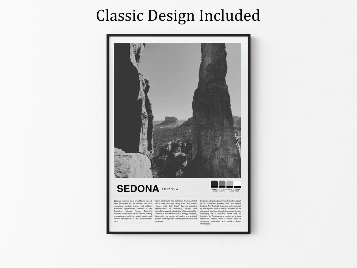 Sedona Arizona Red Rock Canyon Desert Landscape Vintage Travel Poster - Image 2