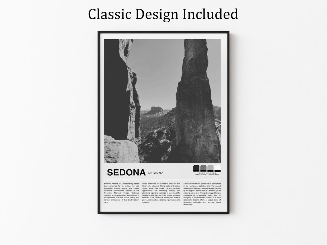 Travel Print Sedona Wall Art Sedona Poster Sedona Arizona Photo Print Arizona Vacation Print - Image 2