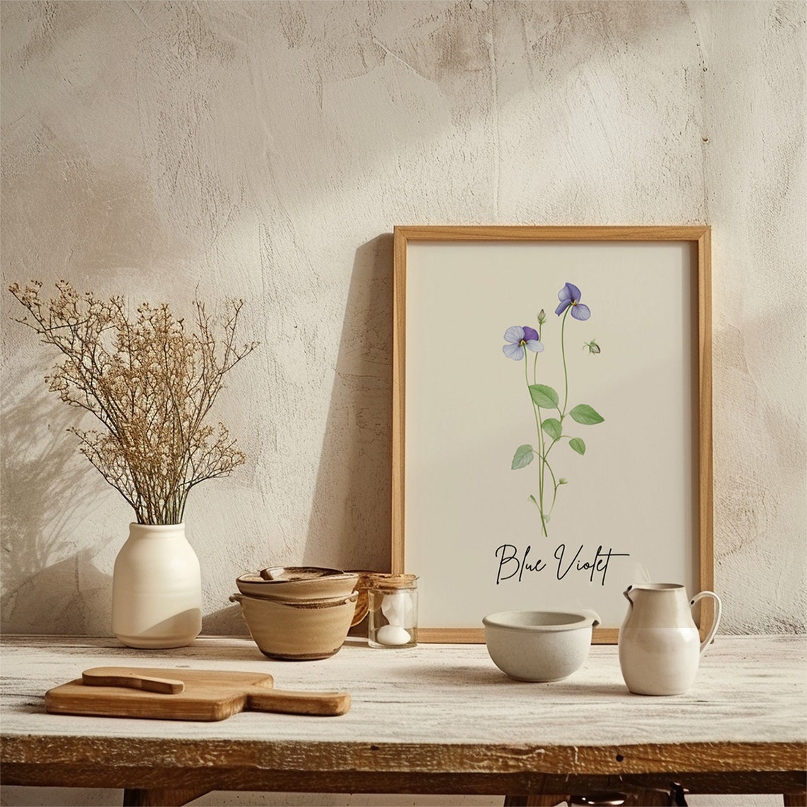 Wisconsin Blue Violet Watercolor Botanical Wildflower Wall Art Print - Image 2