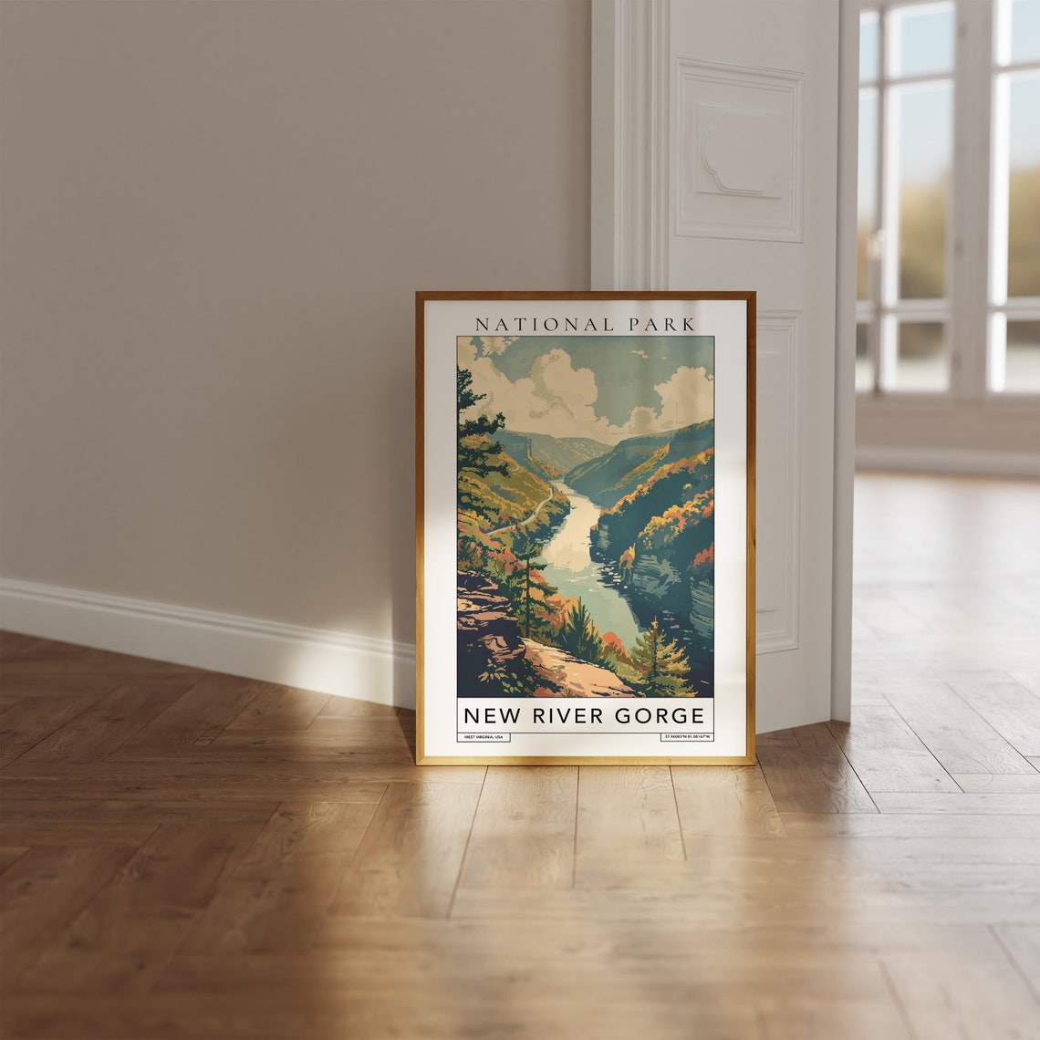 New River Gorge National Park West Virginia River Valley Poster - Image 3