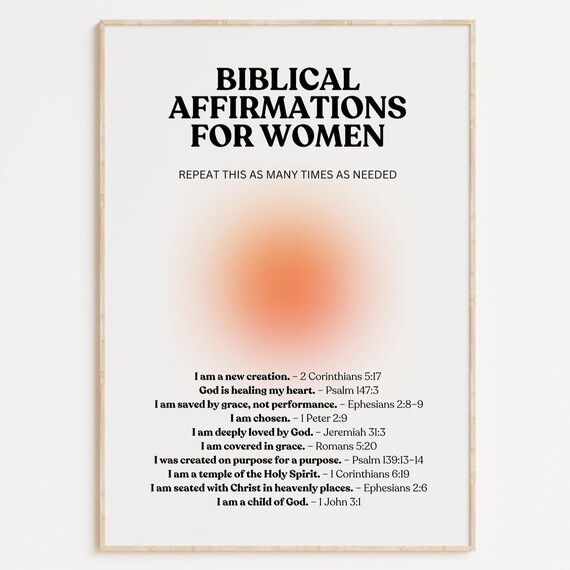 Biblical Affirmations Art Scripture Wall Decor For Women
