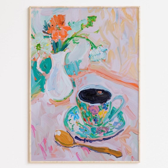 Coffee Painting Print Trendy Preppy Dorm Decor