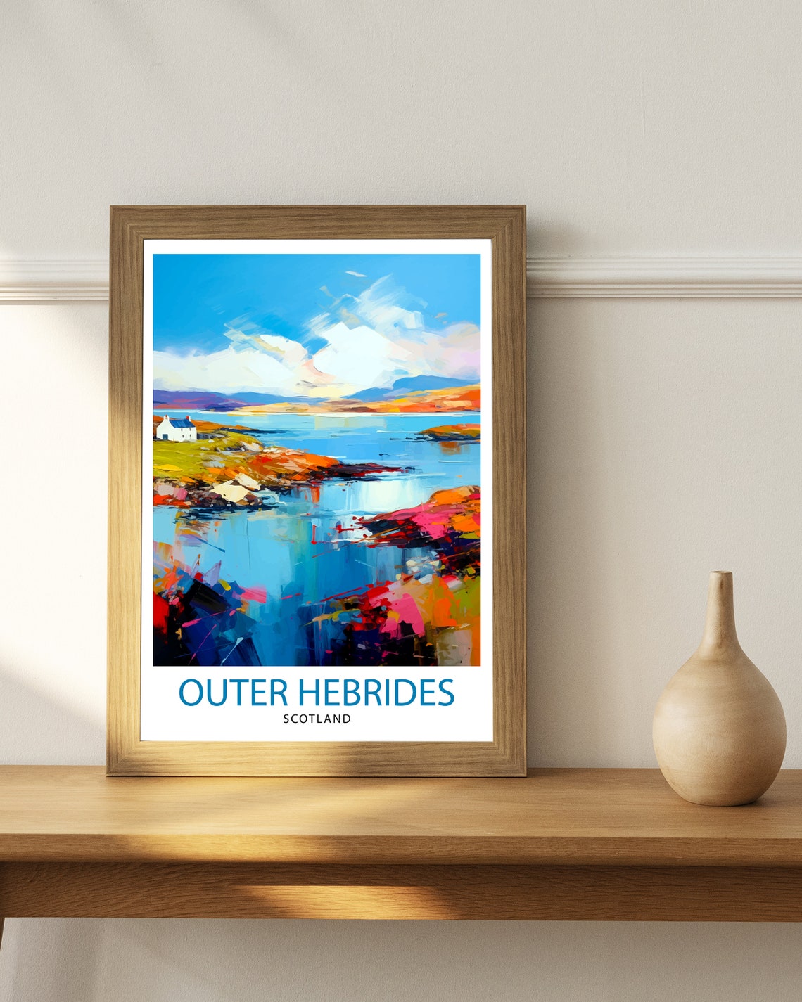 Outer Hebrides Scotland Abstract Coastal Landscape Art Poster - Image 2